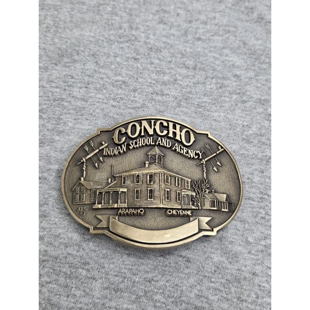 Concho Indian School Limited Edition Solid Brass Belt Buckle